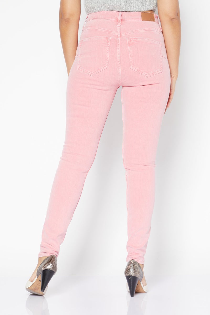 RIVER ISLAND Women Skinny Fit Plain Stretchable Regular Length Jeans, Pink - Image 4