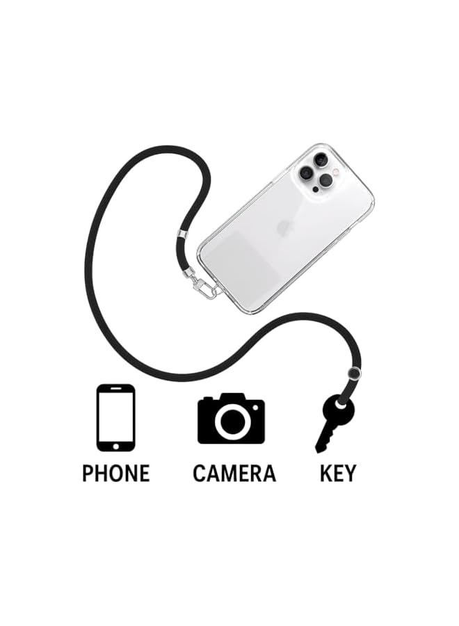 Green Tiger Heavy Duty Phone Lanyard, Military Grade Crossbody Phone Strap with Quick Release Buckle, Anti-Slip Adhesive Holder, Universal Hands-Free Strap for iPhone Android - 2 Pack Black - Image 3