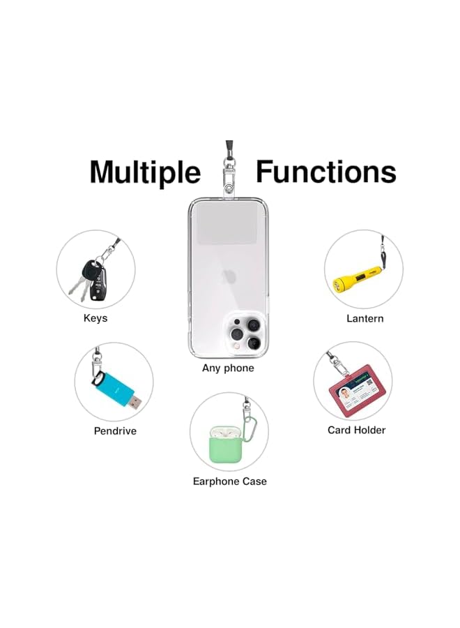 Green Tiger Heavy Duty Phone Lanyard, Military Grade Crossbody Phone Strap with Quick Release Buckle, Anti-Slip Adhesive Holder, Universal Hands-Free Strap for iPhone Android - 2 Pack Black - Image 4