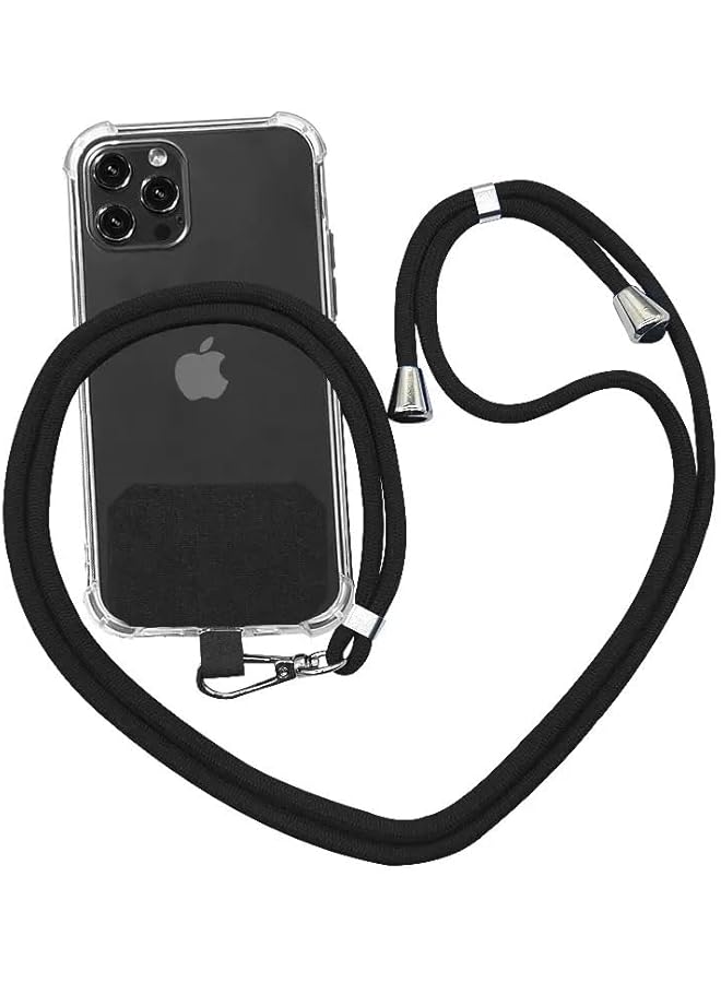 Green Tiger Heavy Duty Phone Lanyard, Military Grade Crossbody Phone Strap with Quick Release Buckle, Anti-Slip Adhesive Holder, Universal Hands-Free Strap for iPhone Android - 2 Pack Black - Image 1