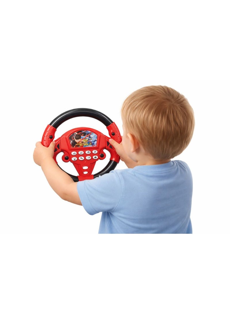 دركسيون لعبه للأطفال والبابي بتعمل اصوات وموسيقى | مقود قيادة تفاعلي بأزرار بوق وأصوات سيارات ولعب تمثيل أدوار لتنمية الخيال - أحمر - Image 2