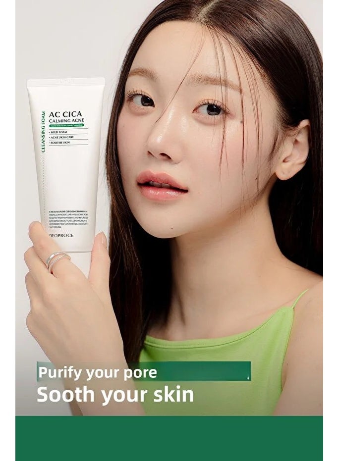 DEOPROCE AC CICA CALMING ACNE CLEANSING FOAM 150ml - Image 5