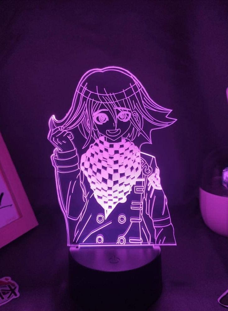althiqahkey تمثال أنمي ثلاثي الأبعاد LED من دانغانرونبا كوكيتشي أوم Multicolor ضوء ليلي هدية رائعة للصديق لعبة مصباح RGB ديكور غرفة النوم طاولة بجانب السرير مع جهاز تحكم عن بعد - Image 2