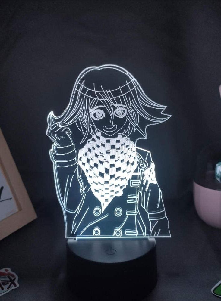 althiqahkey تمثال أنمي ثلاثي الأبعاد LED من دانغانرونبا كوكيتشي أوم Multicolor ضوء ليلي هدية رائعة للصديق لعبة مصباح RGB ديكور غرفة النوم طاولة بجانب السرير مع جهاز تحكم عن بعد - Image 1