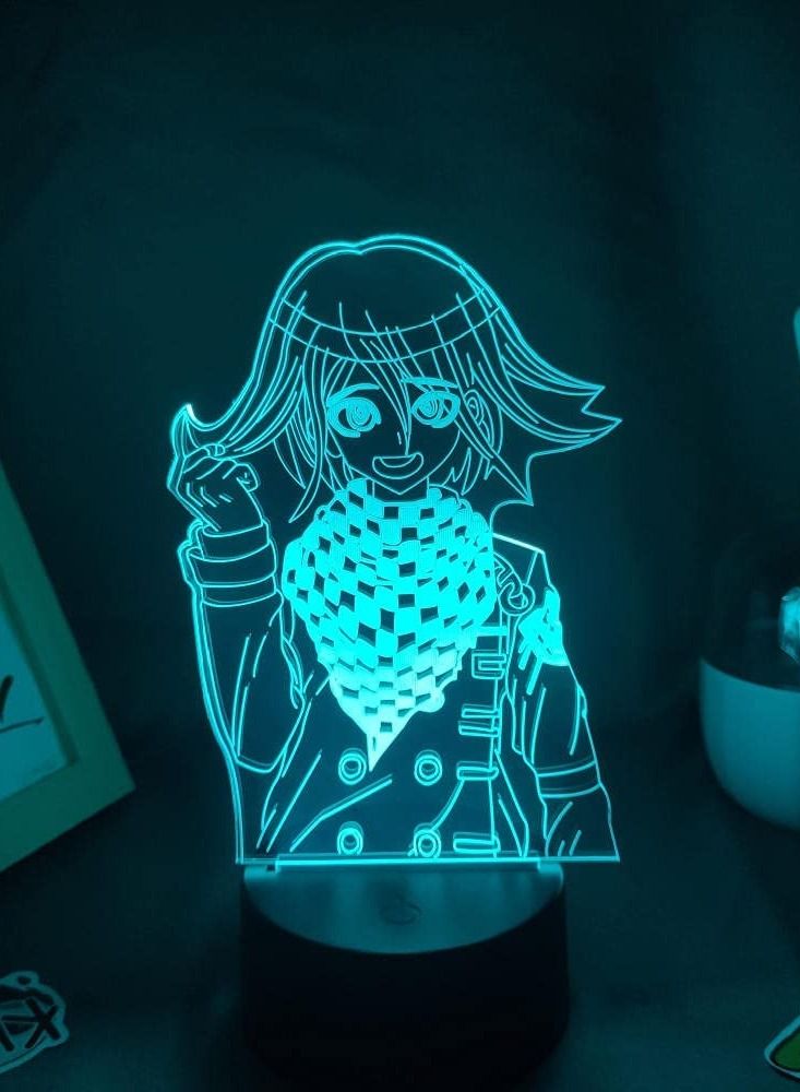 althiqahkey تمثال أنمي ثلاثي الأبعاد LED من دانغانرونبا كوكيتشي أوم Multicolor ضوء ليلي هدية رائعة للصديق لعبة مصباح RGB ديكور غرفة النوم طاولة بجانب السرير مع جهاز تحكم عن بعد - Image 3
