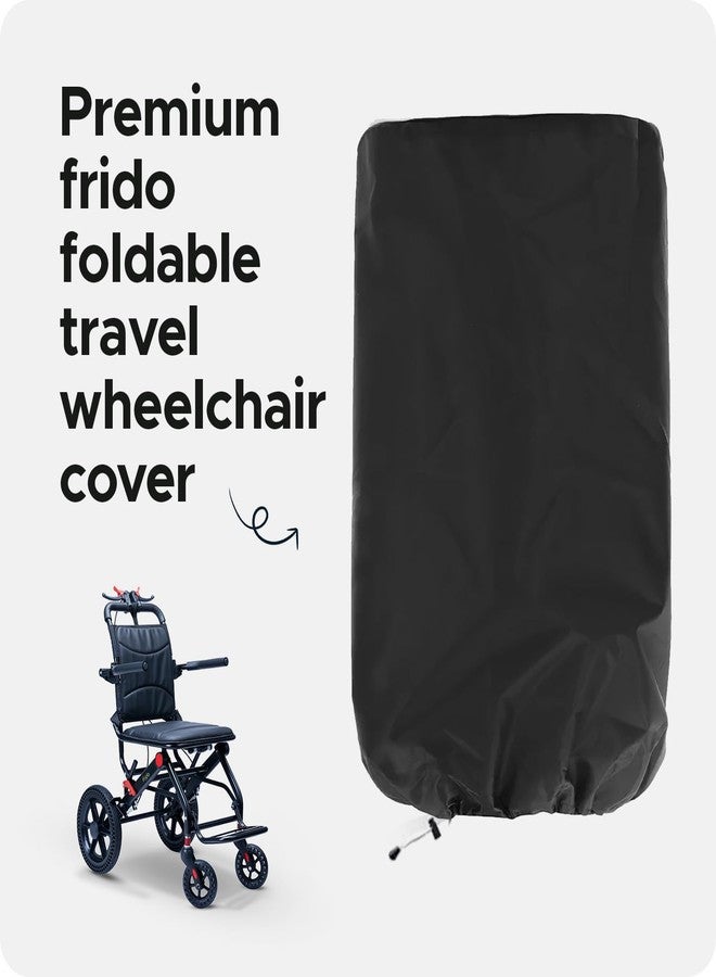 Encasify Foldable Travel Wheelchair Cover | Waterproof, Dustproof & Durable Protection for Frido Travel Wheelchair | Black, Polyester, 9.5 KG - Image 2