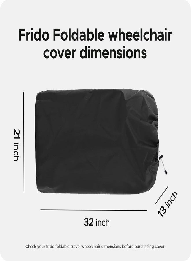 Encasify Foldable Travel Wheelchair Cover | Waterproof, Dustproof & Durable Protection for Frido Travel Wheelchair | Black, Polyester, 9.5 KG - Image 3