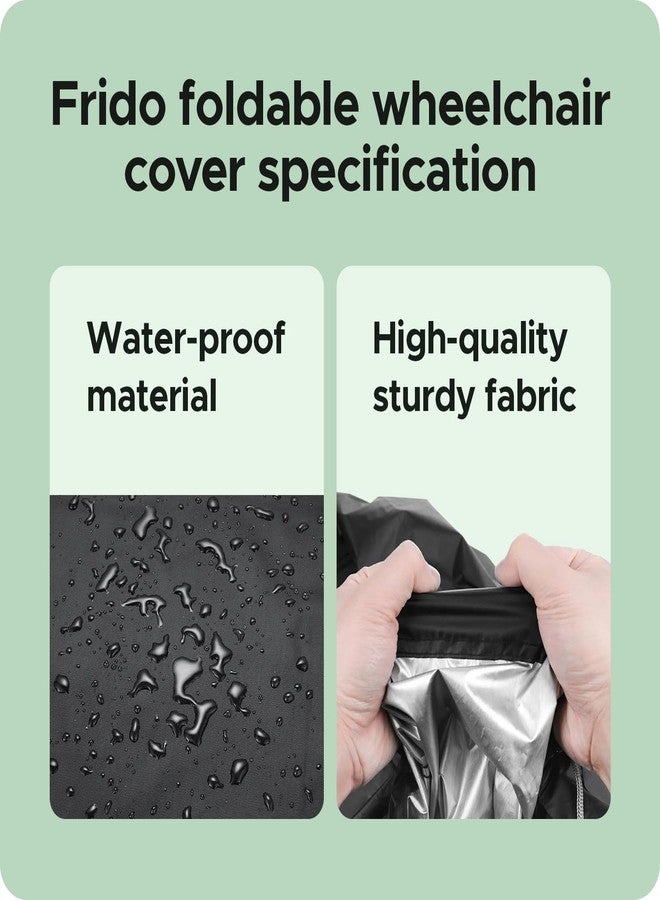 Encasify Foldable Travel Wheelchair Cover | Waterproof, Dustproof & Durable Protection for Frido Travel Wheelchair | Black, Polyester, 9.5 KG - Image 4