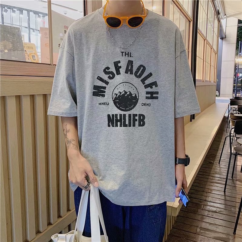 Summer Short-Sleeved T-Shirt Fashion Brand Trendy Loose Ins Hong Kong Style T-Shirt Versatile Casual Harajuku Style Boys' Top Korean Style - Image 5