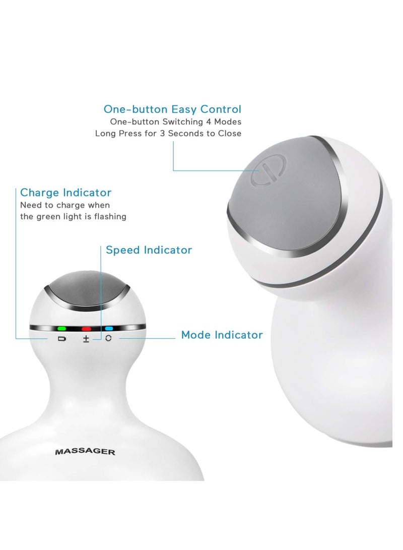 إلترازون "TranquilTouch: Portable Electric Scalp Massager - Handheld Head Scratcher with 4 Interchangeable Heads, 84 Deep Tissue Nodes for Hair Growth Stimulation, Stress Relief, and Full Body Massage" - Image 2