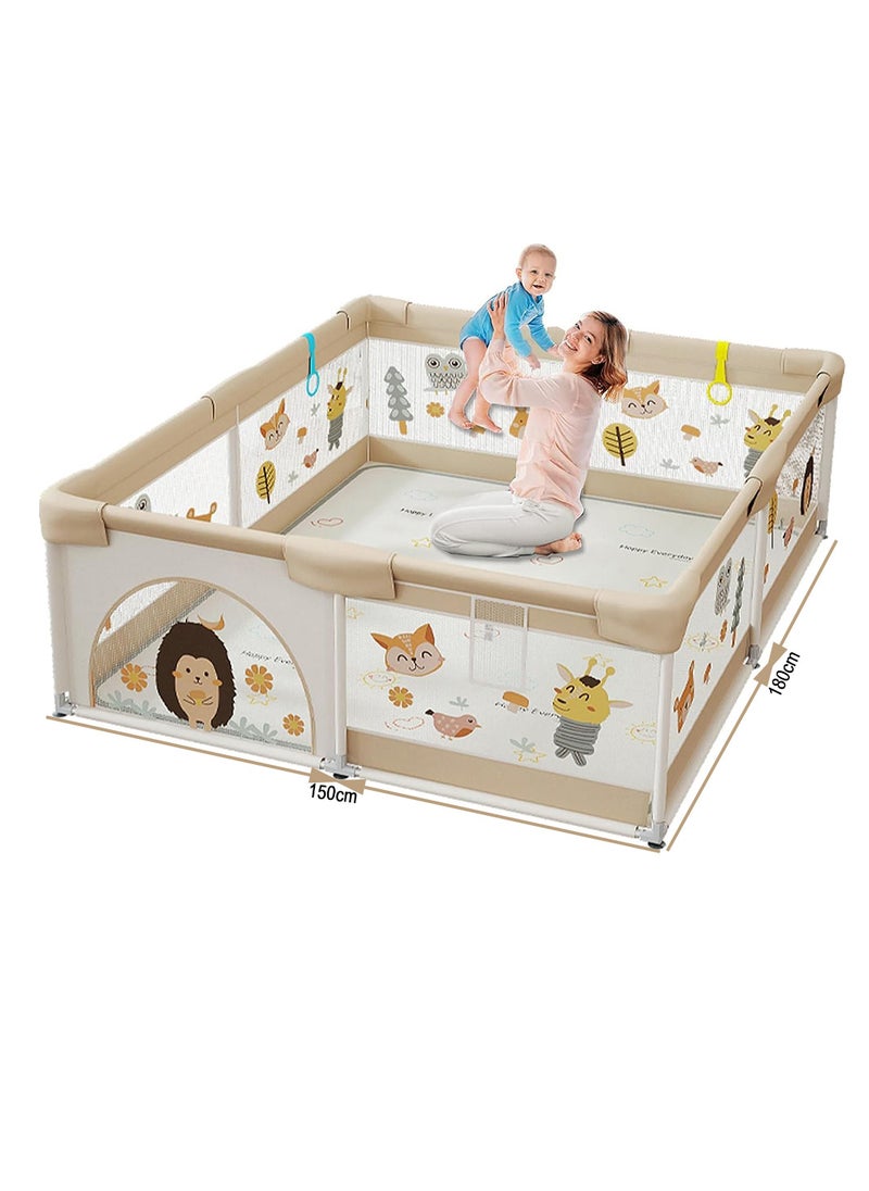 Family Paradise Baby Playpen with Mat - Baby and Toddler Fence 150 x 180cm Baby Fence Play Area Portable Children's Activity Centre Non-Slip Suction Cups and Soft Breathable - pzsku/Z3CD262D58AC15712882BZ/45/_/1723691317/a92481d8-7c99-4707-a69a-7586e3348b92