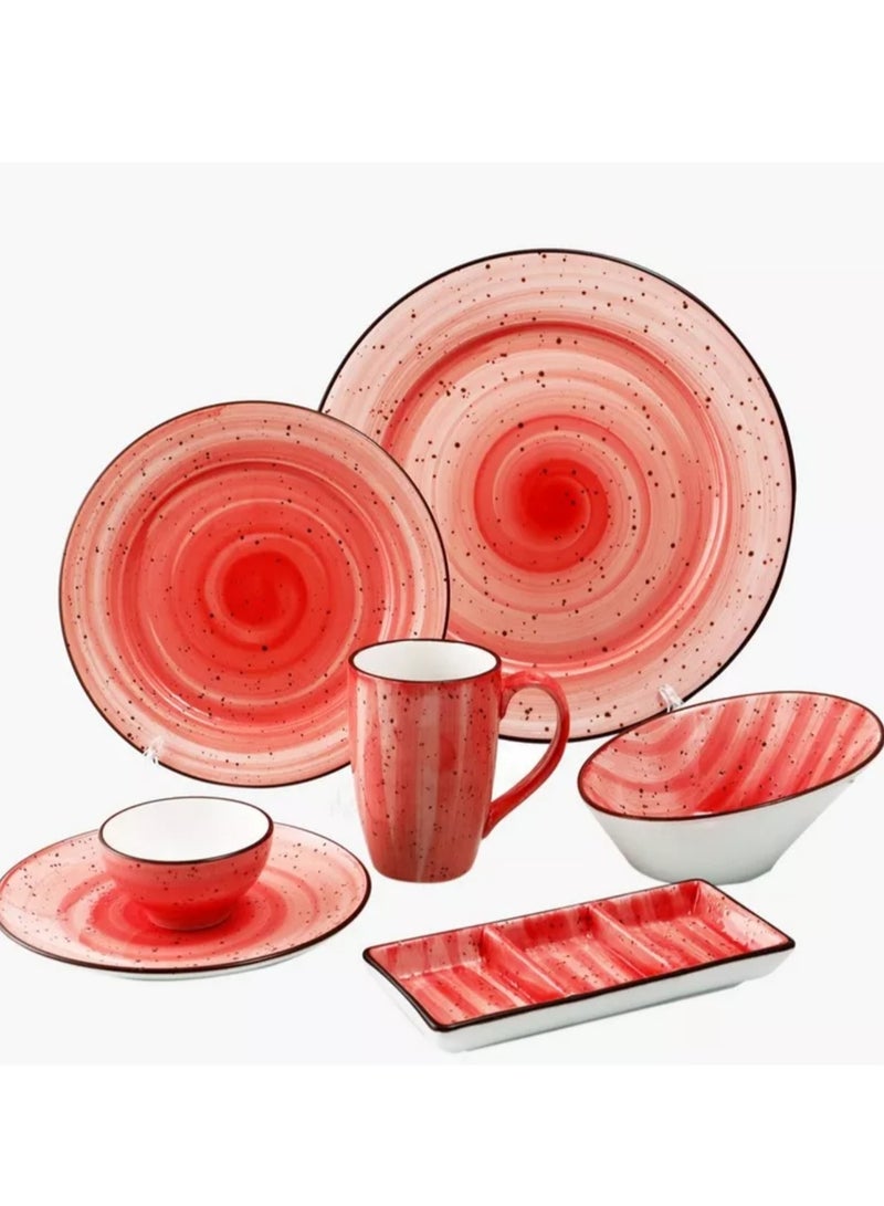 Porceletta Porcelain Dinner Plate - 25 cm Red - Image 2