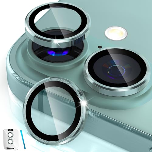imluckies for iPhone 16 / iPhone 16 Plus Camera Lens Protector, AR+AF Tempered Glass 9H Anti-Scratch Metal Individual Lens Cover, HD Clear Camera Accessories, Case Friendly - Teal - Image 1