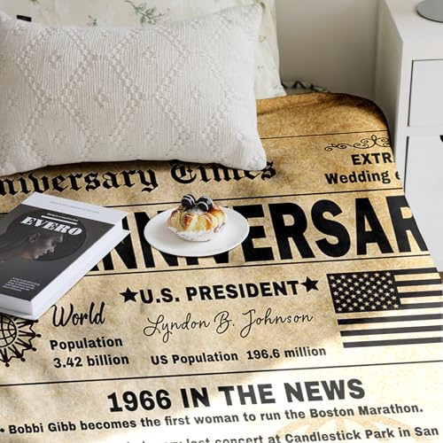 aisdfhsa 60th Anniversary Blanket Gifts Gift for 60th diamond Wedding Anniversary Sixty Years of Marriage Gifts for Couple Wife Husband Dad Mom Parents Grandpa Grandma Grandparents Back in 1966 Blanket 60x50 - Image 4