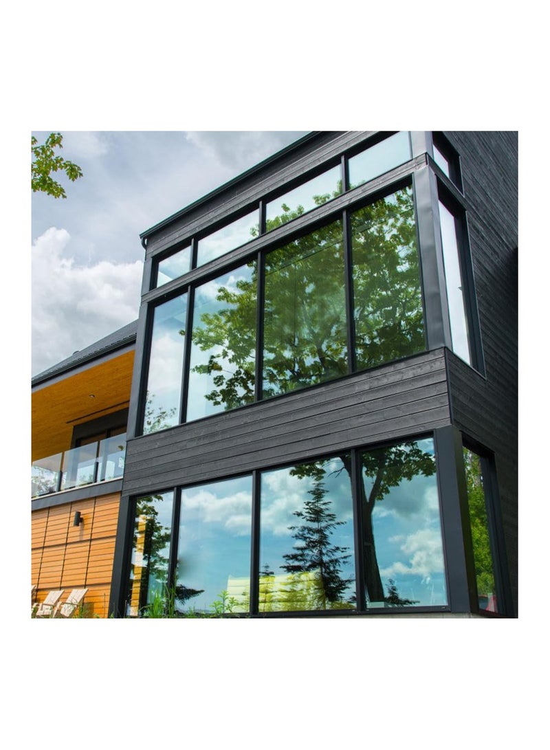 SOLARAE One Way Window Film Privacy Reflective, Silvery Mirror One Way Clear, , Sun Block Reflective Heat Control Anti Glare Static Cling Mirror Window Film(50*100cm) - Image 2