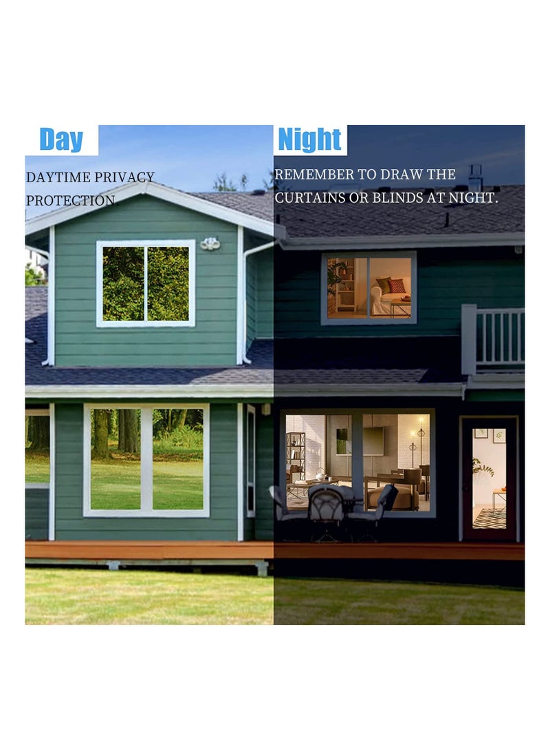 SOLARAE One Way Window Film Privacy Reflective, Silvery Mirror One Way Clear, , Sun Block Reflective Heat Control Anti Glare Static Cling Mirror Window Film(50*100cm) - Image 3