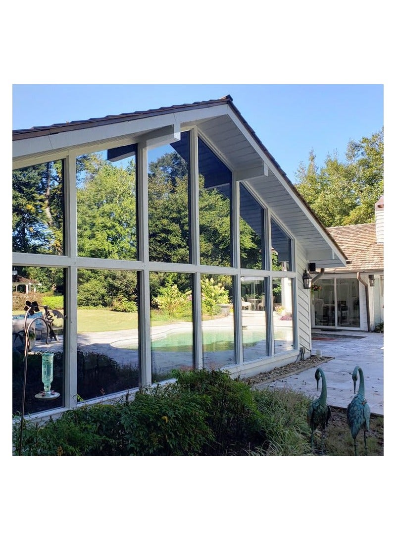 SOLARAE One Way Window Film Privacy Reflective, Silvery Mirror One Way Clear, , Sun Block Reflective Heat Control Anti Glare Static Cling Mirror Window Film(50*100cm) - Image 4