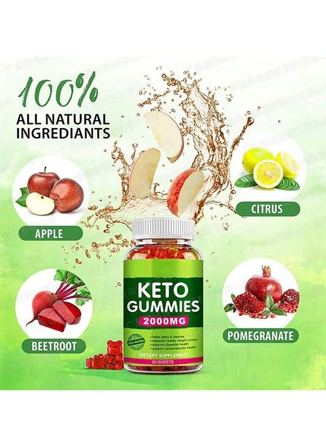 KETO - KETO Apple Cider Vinegar Gummies 60 Gummies, Probiotic Food, Loss Weight and Burn Fat, Detox and Cleanse, Regulate Physical Health, Enhance Memory Gummies - Image 1