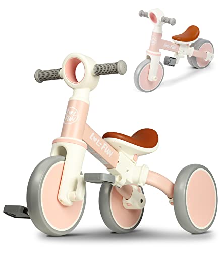LOL-FUN LOLFUN Baby Balance Bike for 1 2 Year Old Boys Girls Gift 4 in 1 Kids Tricycle for Toddlers 13 with Easy Assembly Removable Pedal - Image 1