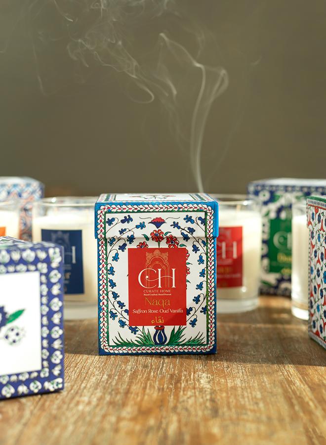 Curate Home Naqa Candle - Saffron Rose Oud Vanilla - 300g, Soy wax candle - Image 2