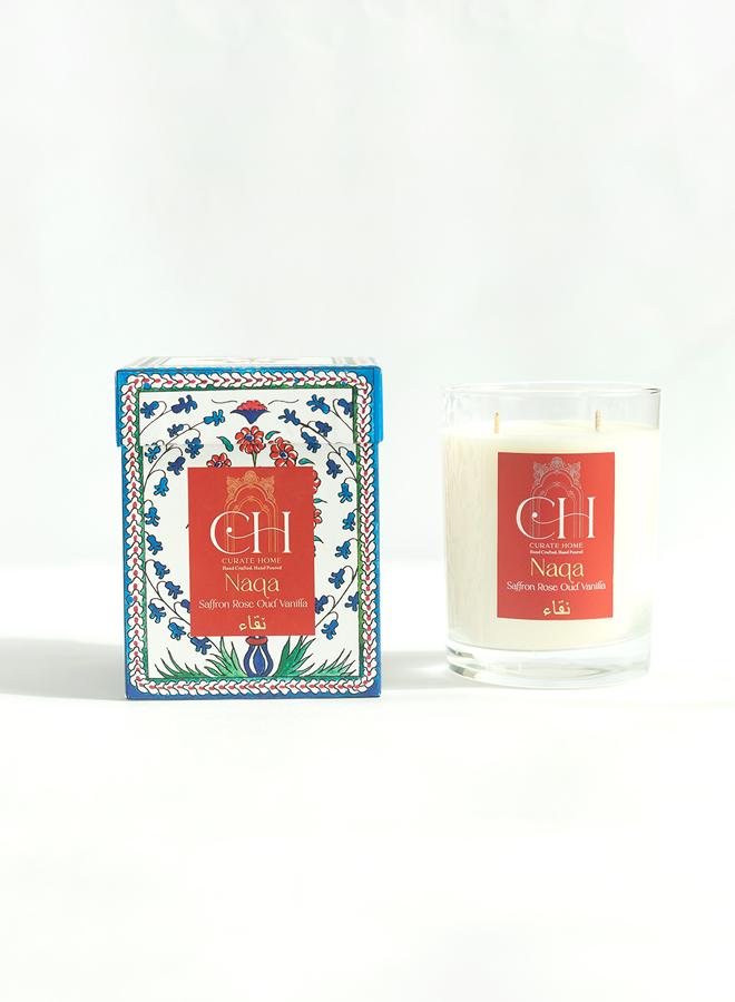 Curate Home Naqa Candle - Saffron Rose Oud Vanilla - 300g, Soy wax candle - Image 1