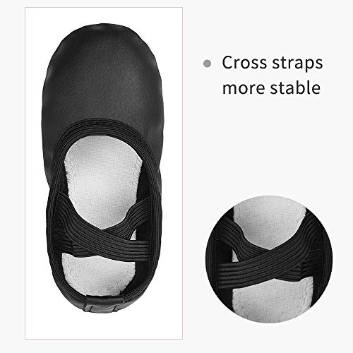 Stelle Girls Ballet Shoes Boys Toddler Soft Leather Dance Slippers for Toddler/Little Kid/Big Kid(Black,3MB) - Image 5