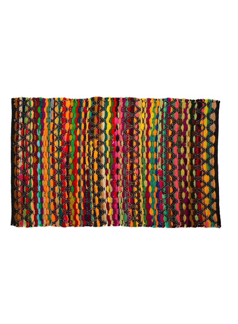 Handmade Indian rug made of 100% cotton – modern colorful design