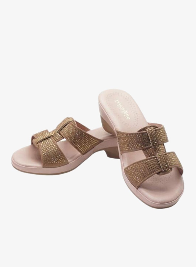 ميشيل مورجان 092-3112 Michelle Morgan Ladies Mid Heel Sandals 514RJ313 Dark Pink - Image 2