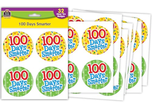 Teacher Created Resources 100 Days Smarter Wear'Em Badges - Image 1