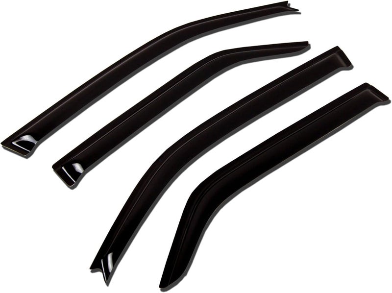 Tuningpros WV-256 Outside Mount Window Visor Deflector Rain Guard Dark Smoke 4-pc Set, Compatible with 2001-2006 Hyundai Santa Fe - Image 1
