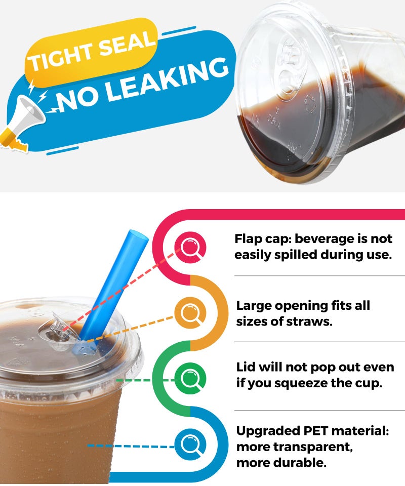 Aatriet 9 oz Clear Plastic Cups with Strawless-Sip-Lids  25 Sets Disposable Cups Plastic Iced Coffee Cups  To Go Cups with Sip Through Lids for Smoothie  Milkshake  Cold Drinks for Party  Wedding  Event - Image 2