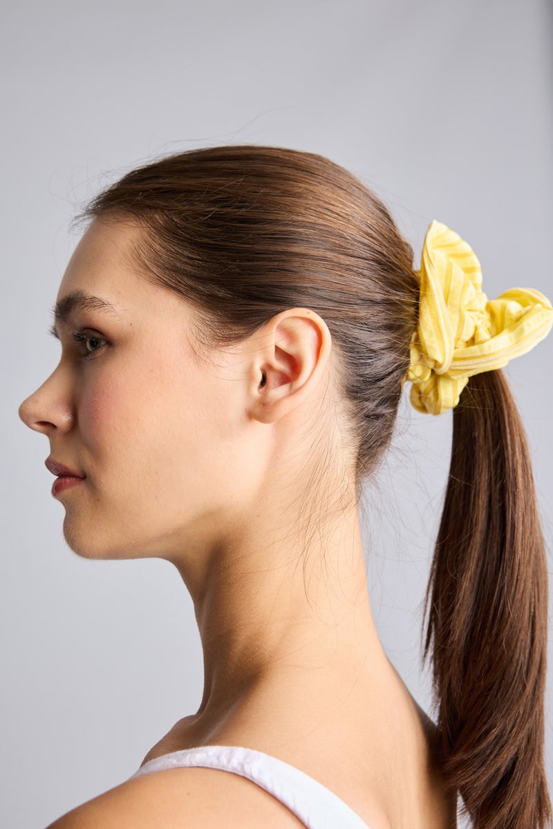 DeFacto Yellow Woman Woman Yellow Striped Hair Tie Casual - Image 1