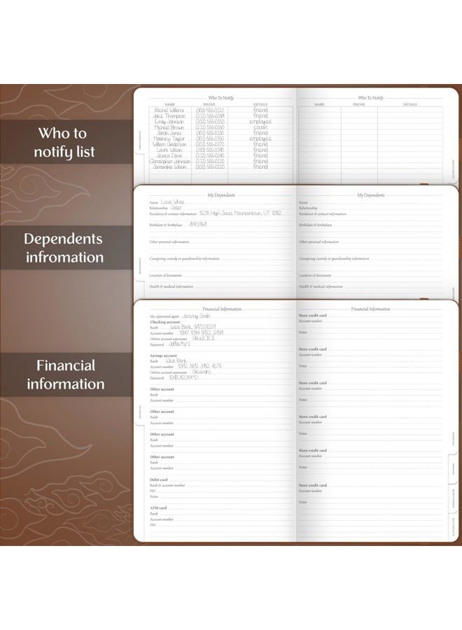 Legend Planner End of Life – When I'm Gone Workbook for Final Arrangements, Beneficiary Information, Funeral Planning, Last Wishes & Will Preparation – Final Wishes Organizer Book – 7x10” (Brown) - Image 4