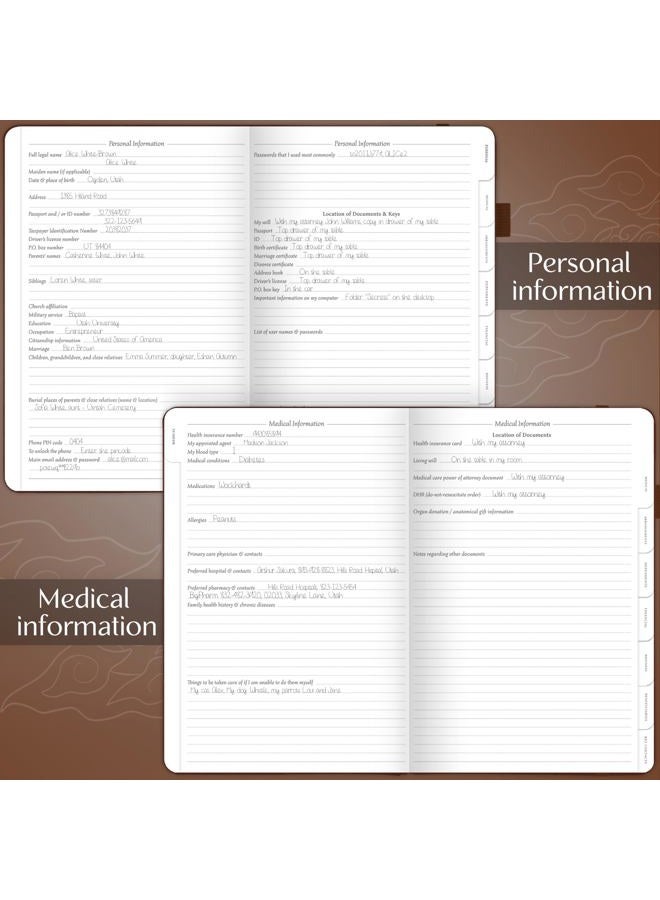 Legend Planner End of Life – When I'm Gone Workbook for Final Arrangements, Beneficiary Information, Funeral Planning, Last Wishes & Will Preparation – Final Wishes Organizer Book – 7x10” (Brown) - Image 3