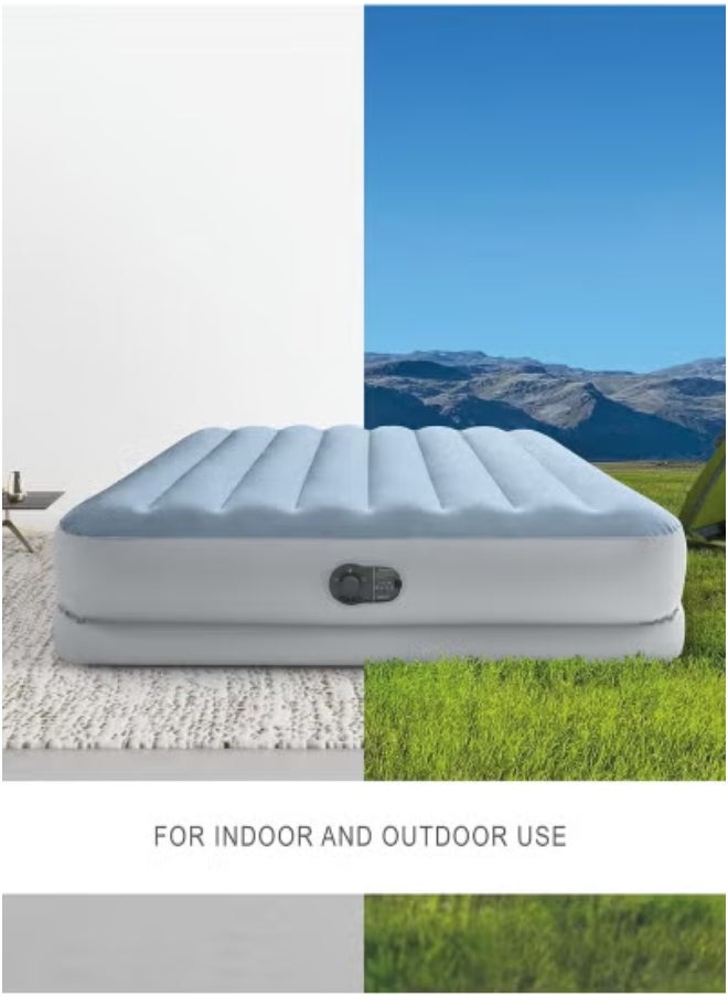INTEX - Dura-Beam Plus Comfort Queen Air Bed | High-Rise Inflatable Mattress with Built-in Pump | FiberTech Technology | Plush Comfort for Travel & Camping | FastFill USB Pump Included | 203x152x36CM Airbed | Easy Setup, Portable, Durable & Supportive - Image 1