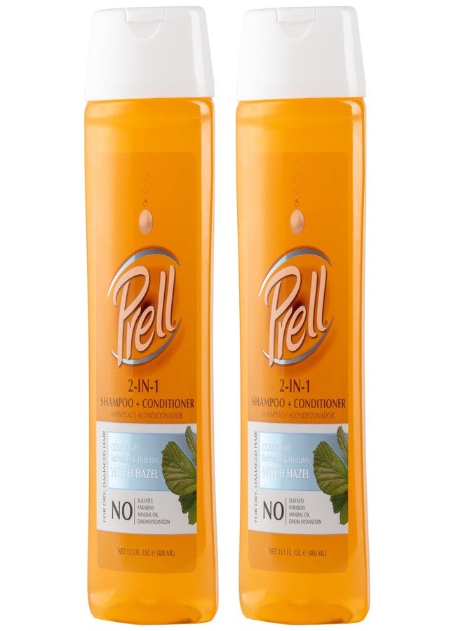 Prell Witch Hazel Color Safe Refreshes & Hydrates 2-in-1 Shampoo + Conditioner for Dry, Damaged Hair, 13.5 fl.oz (Pack of 2) - Image 1