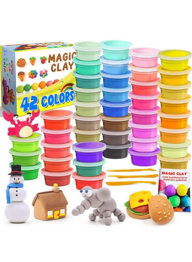 ESSENSON Air Dry Clay 42 Colors Modeling Clay For Kids Diy Molding Magic Clay For With Tools Soft & Ultra Light Toys Gifts For Age 3 4 5 6 7 8+ Years Old Boys Girls Kids - Image 1