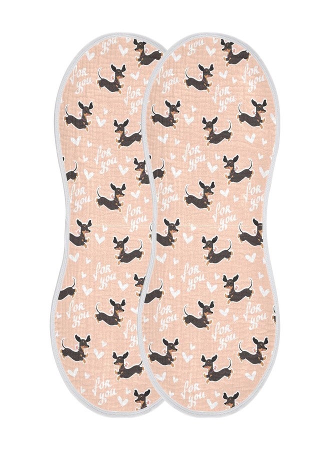KICPOAY Muslin Baby Burp Cloths, Cute Dachshund Dog Muslin Baby Rags Comfy Soft Absorbent in for Newborn Boys and Girls 2 Piece 22 x 11 Inch - Image 1