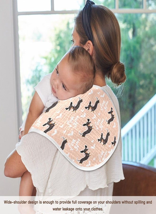 KICPOAY Muslin Baby Burp Cloths, Cute Dachshund Dog Muslin Baby Rags Comfy Soft Absorbent in for Newborn Boys and Girls 2 Piece 22 x 11 Inch - Image 2