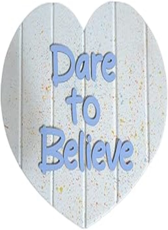 Momentum Momentum Wood Heart-Shaped Wall Accessory with a Quote Dare To Believe 