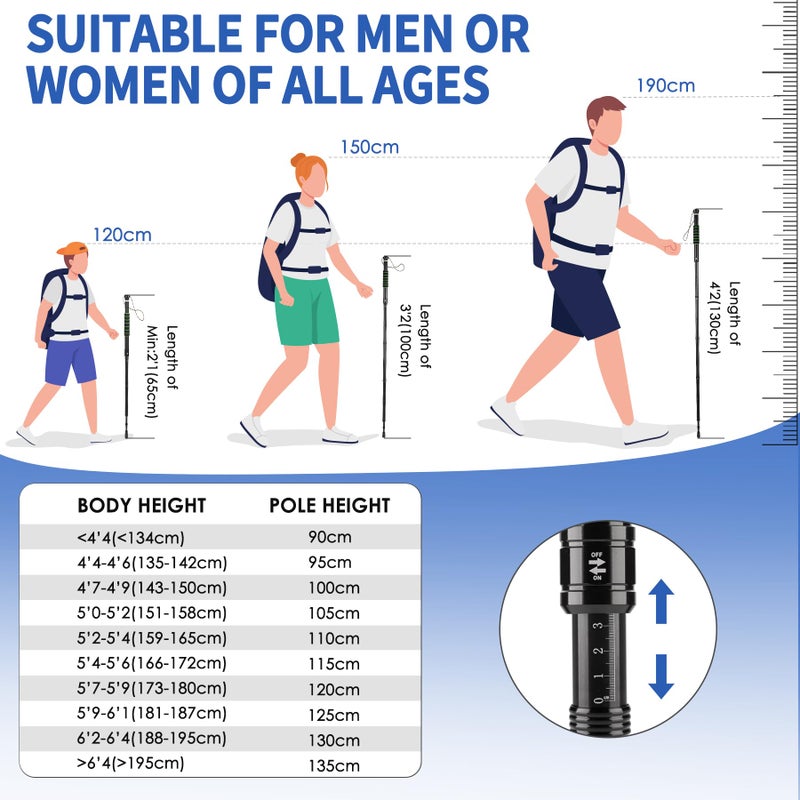 Waisul Tactical Survival Hiking Stick - Retractable Walking Staff with Multitool | Shock Absorption, Unique Twist-Lock & Quick-Adjust Length for Trekking & Outdoor Adventures - Image 5
