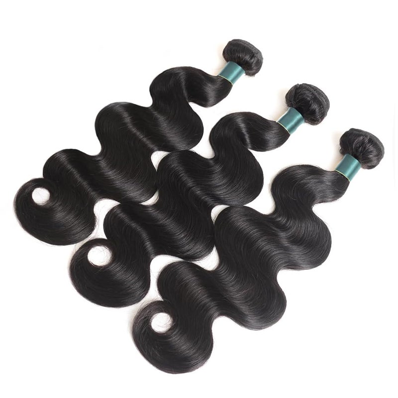 Superfect Human Hair Bundles Body Wave Bundles Human Hair 18 20 22 Inch 12A 100% Unprocessed Brazilian Virgin Hair Quick Weave Natural Black Hair Extensions - Image 2