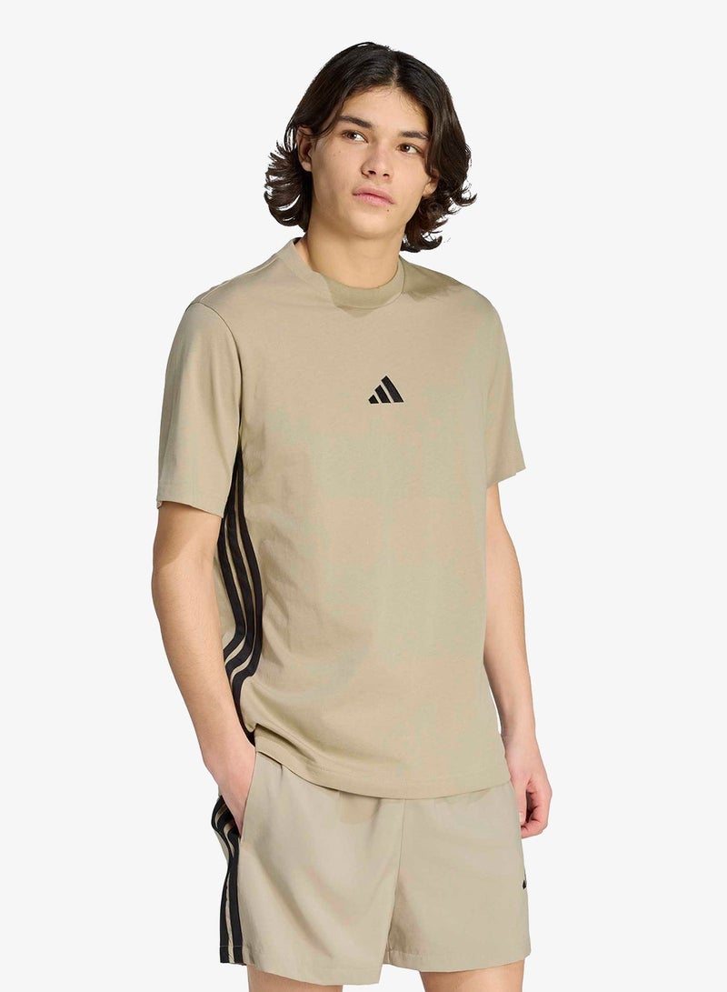 اديداس تيشيرت من قماش الجيرسيه مزين بـ 3 خطوط - Image 1