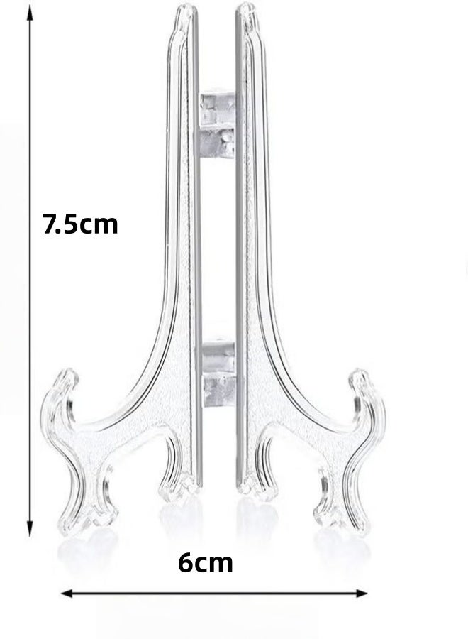24 Pack Clear Acrylic Easel Plate Display Stands Plastic Easels For Plates Pictures Photos Artworks Home Decoration Shop Display  7.5Cm Height - Image 5