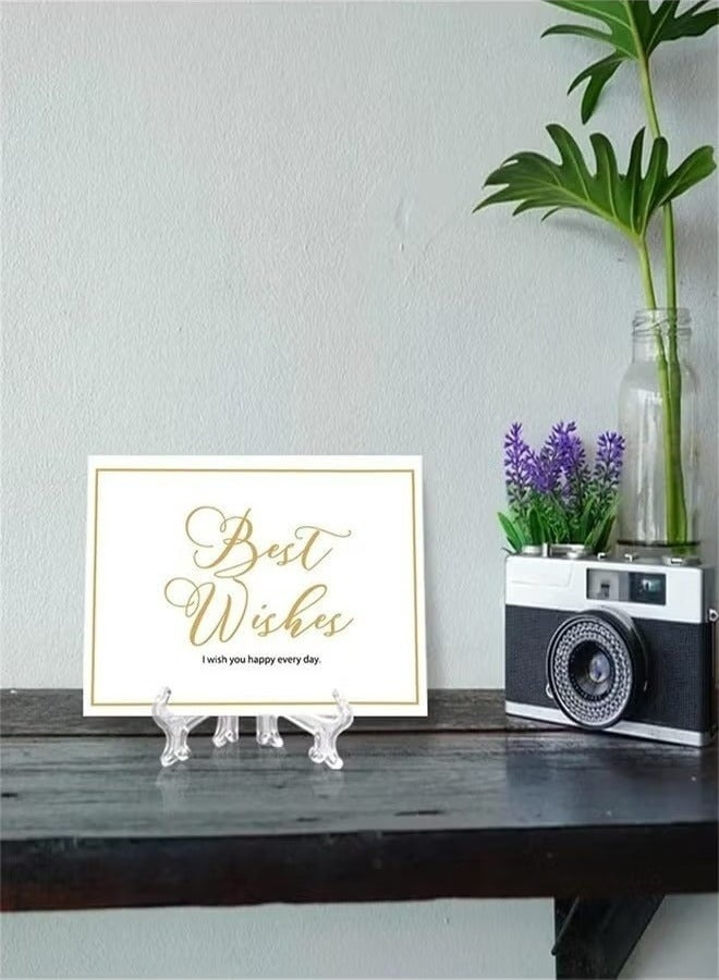 24 Pack Clear Acrylic Easel Plate Display Stands Plastic Easels For Plates Pictures Photos Artworks Home Decoration Shop Display  7.5Cm Height - Image 4