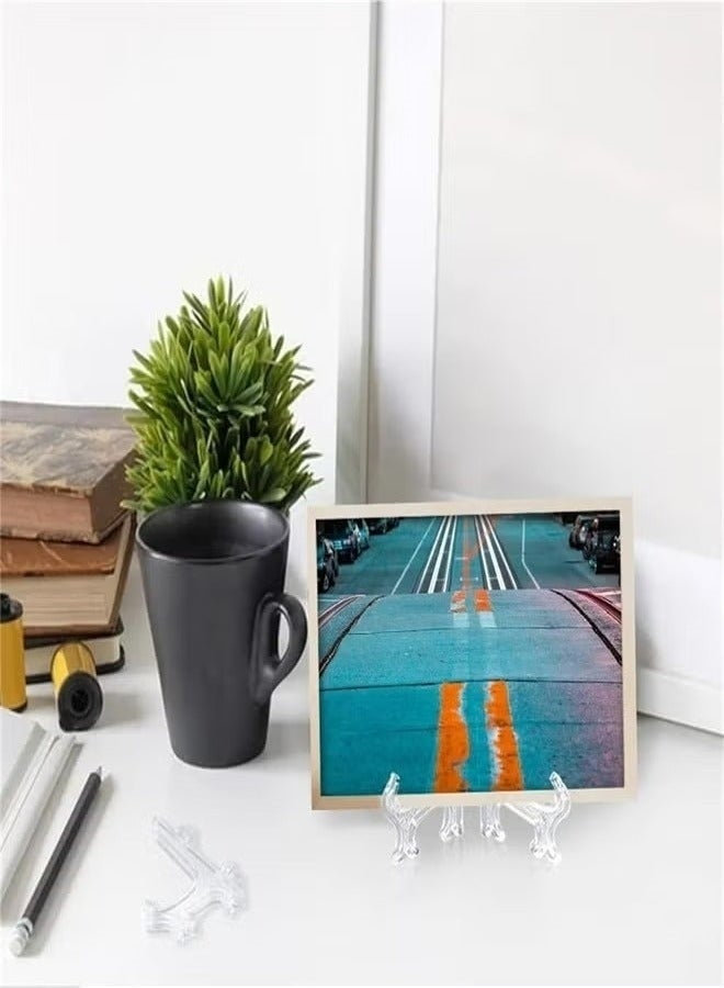 24 Pack Clear Acrylic Easel Plate Display Stands Plastic Easels For Plates Pictures Photos Artworks Home Decoration Shop Display  7.5Cm Height - Image 2