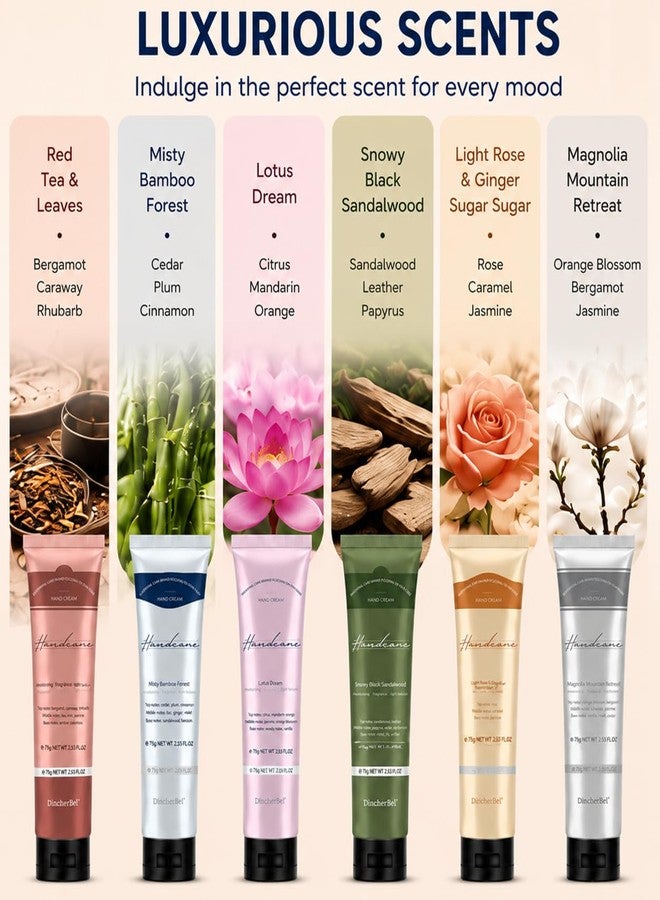 DincherBel Hand Cream Gift Set, Travel Size Hand Lotion, 6 x 2.33oz/75ml - Image 4