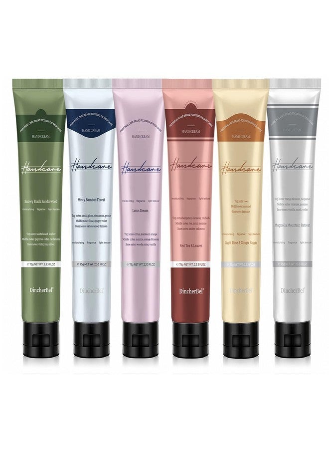 DincherBel Hand Cream Gift Set, Travel Size Hand Lotion, 6 x 2.33oz/75ml - Image 1