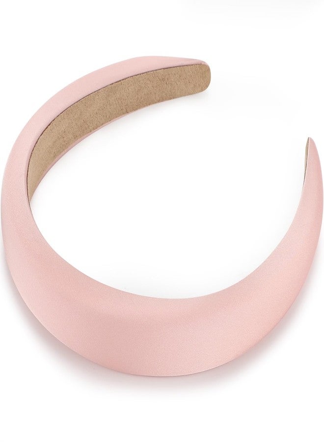 WantGor Padded Headband for Women, Wide Sponge HeadBands Plain Solid Hair Band Hoops Vintage Yoga Head Bands Fashion Elastic Hairband Accessories (Pink) - Image 2