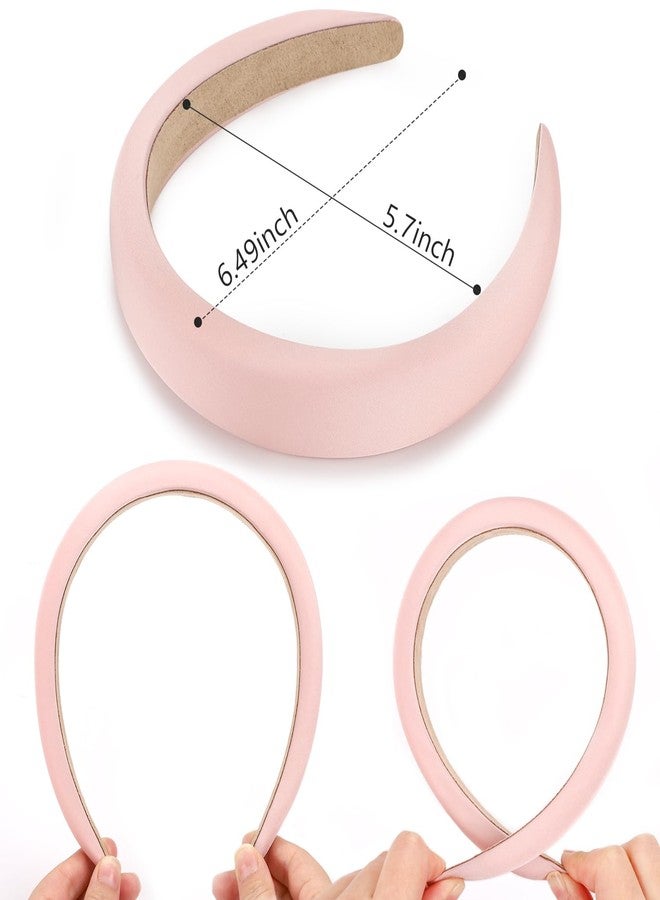 WantGor Padded Headband for Women, Wide Sponge HeadBands Plain Solid Hair Band Hoops Vintage Yoga Head Bands Fashion Elastic Hairband Accessories (Pink) - Image 4